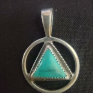 Turquoise triangle pendent